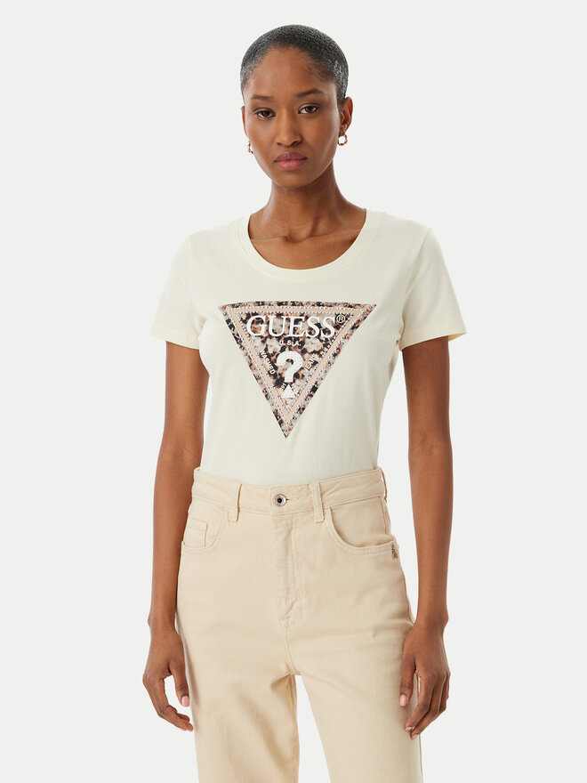 Guess Guess T-Shirt W6RI32 J1314 Écru Regular Fit