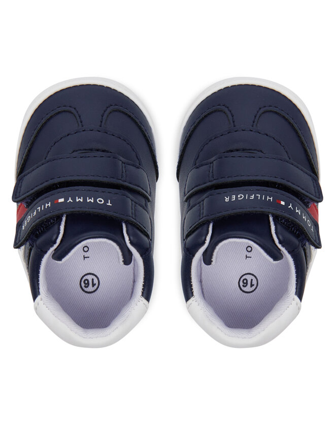 Tommy Hilfiger Tenisice Tommy Hilfiger Stripe Low Cut Velcro T0B9-33831-1433 Tamnoplava