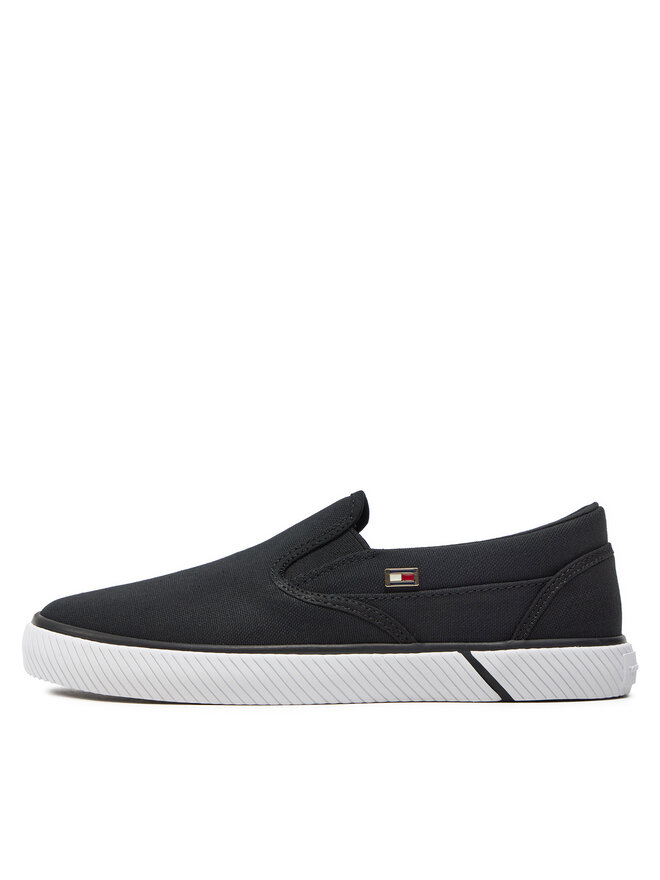 Tommy Hilfiger Teniszcipő Tommy Hilfiger Vulc Canvas Slip-On Sneaker FW0FW08065 Fekete