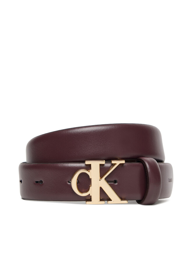 Calvin Klein Ženski pas Calvin Klein Ck Buckle 30Mm Fixed Belt LV04F7054G Bordo rdeča