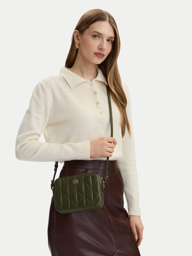 Calvin Klein Handtasche Calvin Klein Quilted Double Zip Camera Bag LV04F3328G Beige