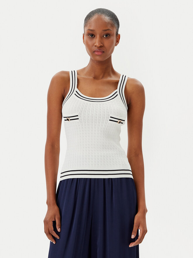 Fracomina Fracomina Top FR25ST4011K52401 Écru Slim Fit