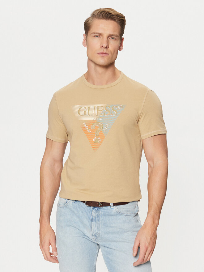 Guess Guess Camiseta M5RI14 J1314 Beis Slim Fit
