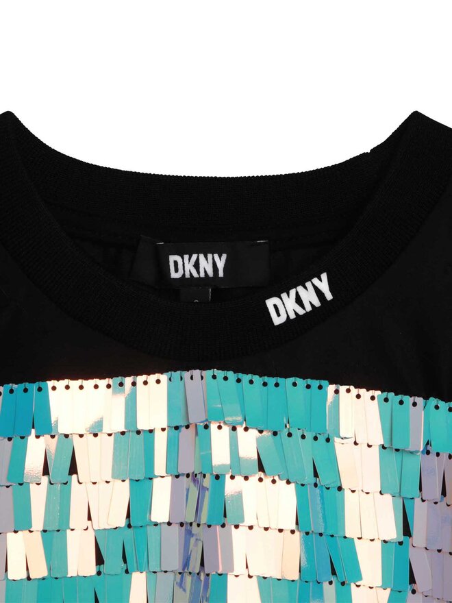 DKNY DKNY Póló D35S89 D Fekete Regular Fit