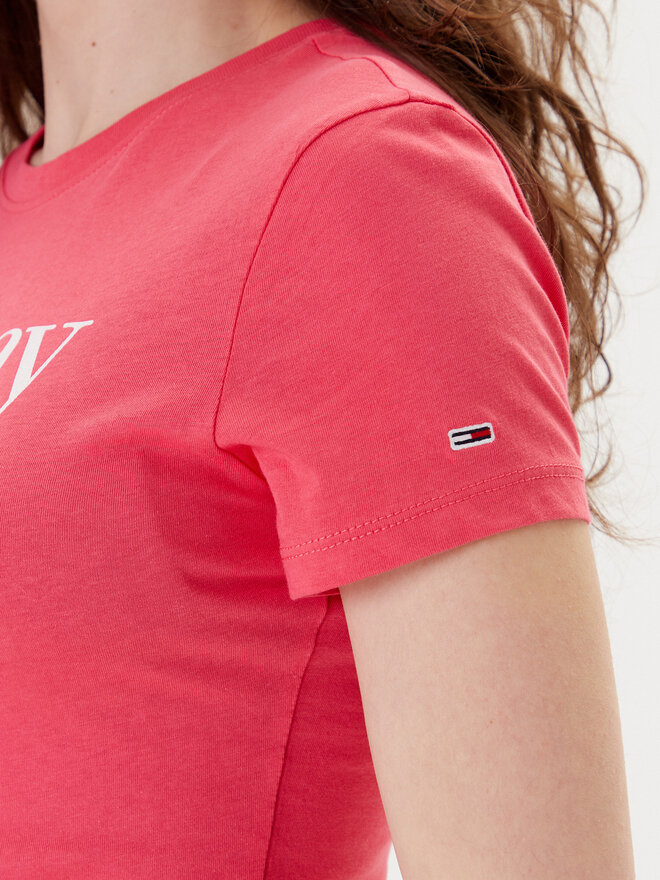 Tommy Jeans Tommy Jeans Camiseta Essential DW0DW19447 Rosa Slim Fit