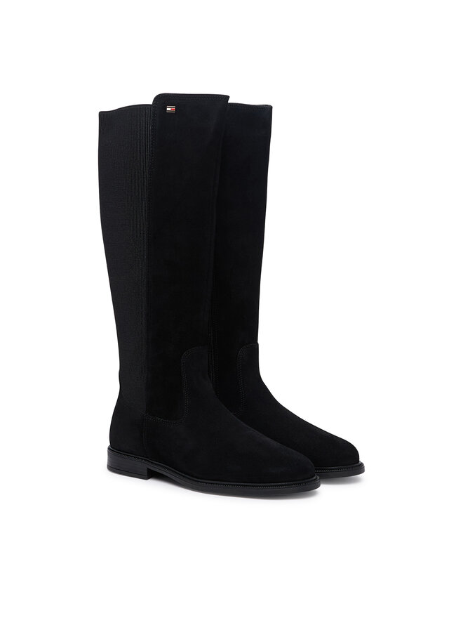 Tommy Hilfiger Stiefel Tommy Hilfiger Enamel Flag Suede High Chelsea FW0FW09574 Schwarz