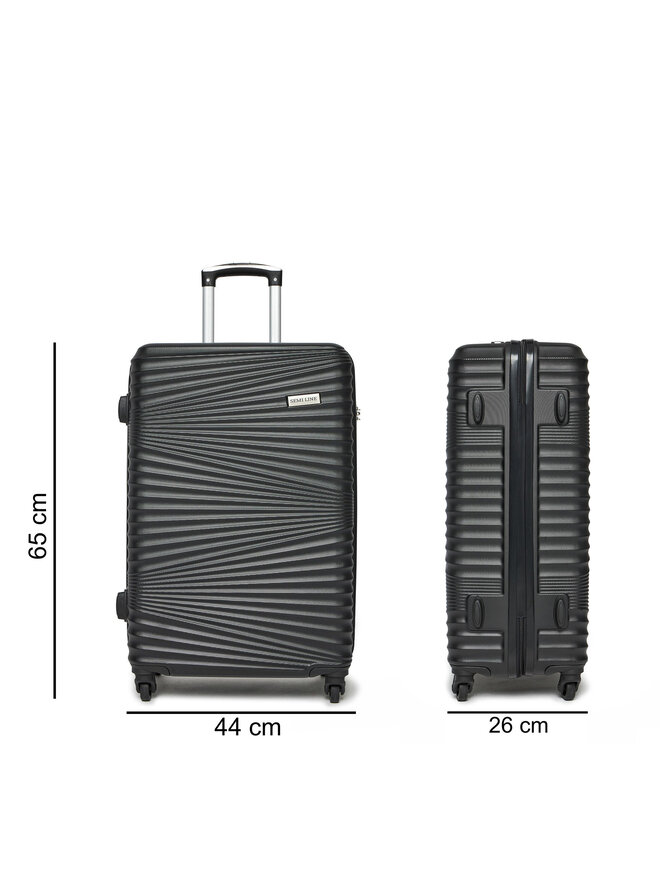 Semi Line Μεγάλη Βαλίτσα Semi Line T5743-2 Μαύρο