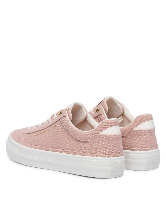 Tommy Hilfiger Sneakers Tommy Hilfiger Washed Canvas Platform Trainers FW0FW09172 Rosa