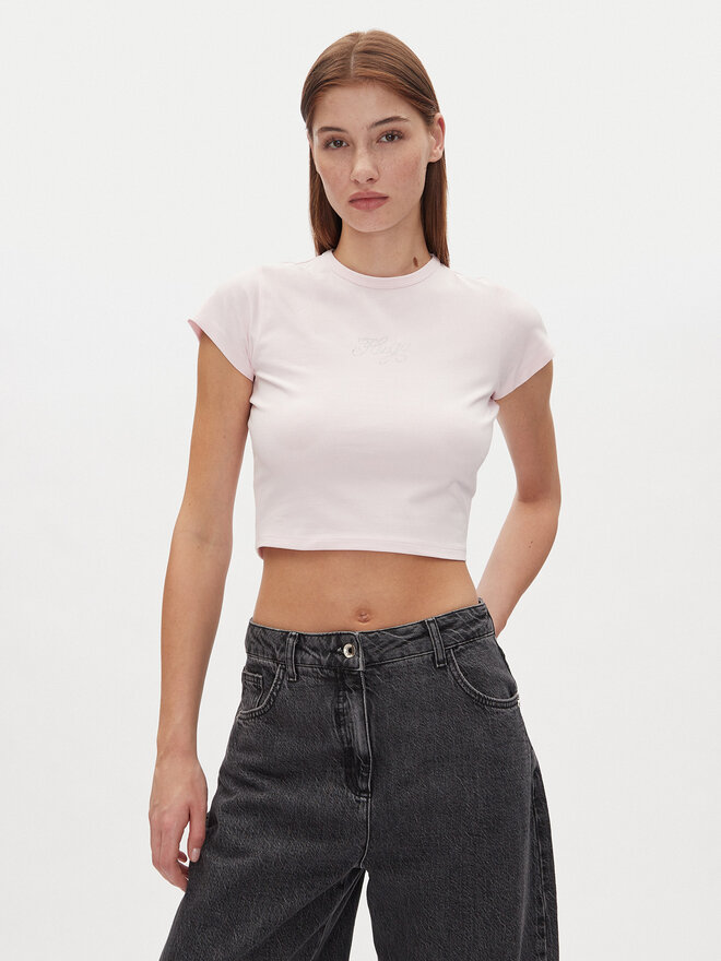 HUGO HUGO Camiseta Dome_B 50537247 Rosa Cropped Fit