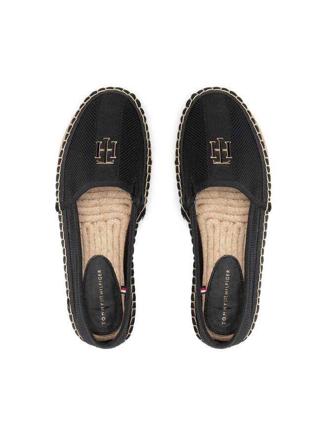 Tommy Hilfiger Espadrilles Tommy Hilfiger Th Mesh Flatform Espadrille FW0FW05789 Schwarz