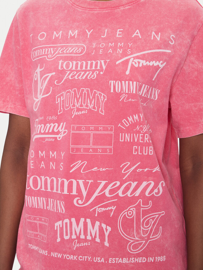 Tommy Jeans Tommy Jeans Marškinėliai Multi Brand DW0DW20923 Rožinė Relaxed Fit