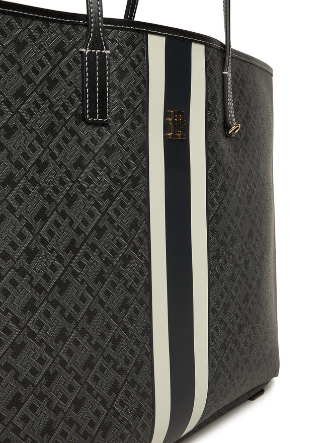 Tommy Hilfiger Geantă Tommy Hilfiger Th Monoplay Le Maxi Tote AW0AW17697 Negru