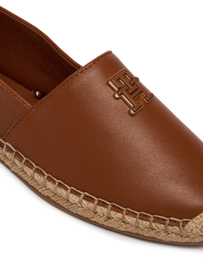 Tommy Hilfiger Espadrilles Tommy Hilfiger Th Logo Leather Espadrille FW0FW09246 Braun
