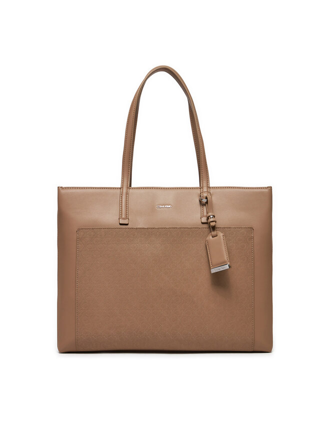 Calvin Klein Handtasche Calvin Klein Ck Must Medium Shopper_Mono K60K612774 Beige