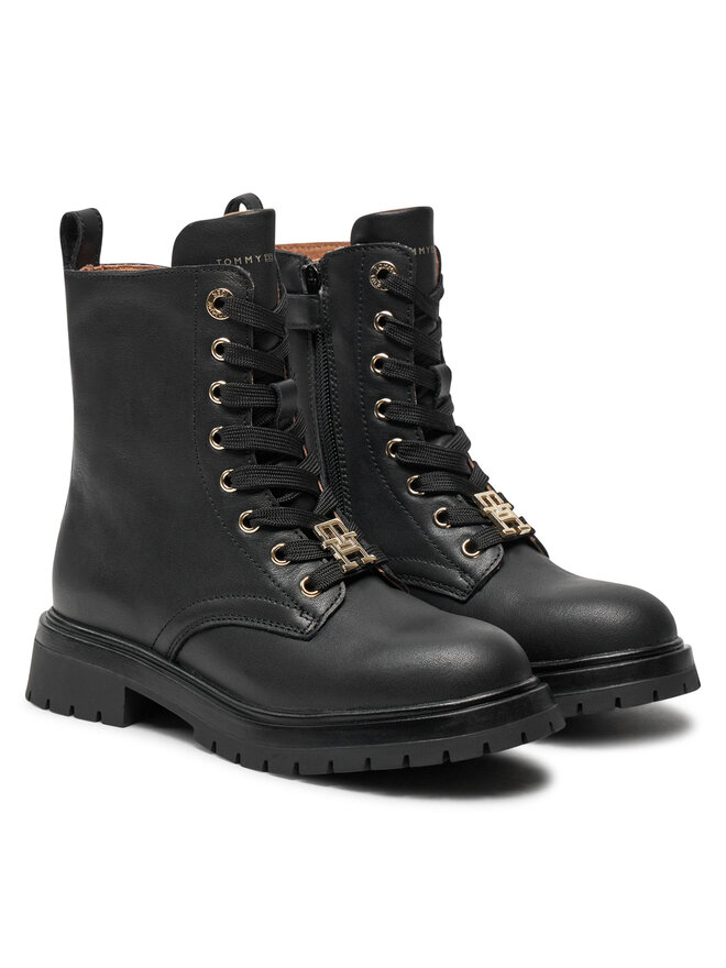 Tommy Hilfiger Pohodni čevlji Tommy Hilfiger Lace Up Bootie T3A5-33568-0092 M Črna