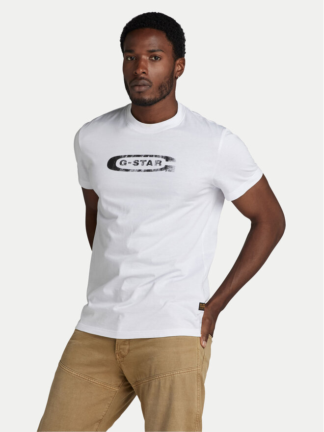 G-Star Raw G-Star Raw Marškinėliai Distressed D24365-336 Balta Regular Fit