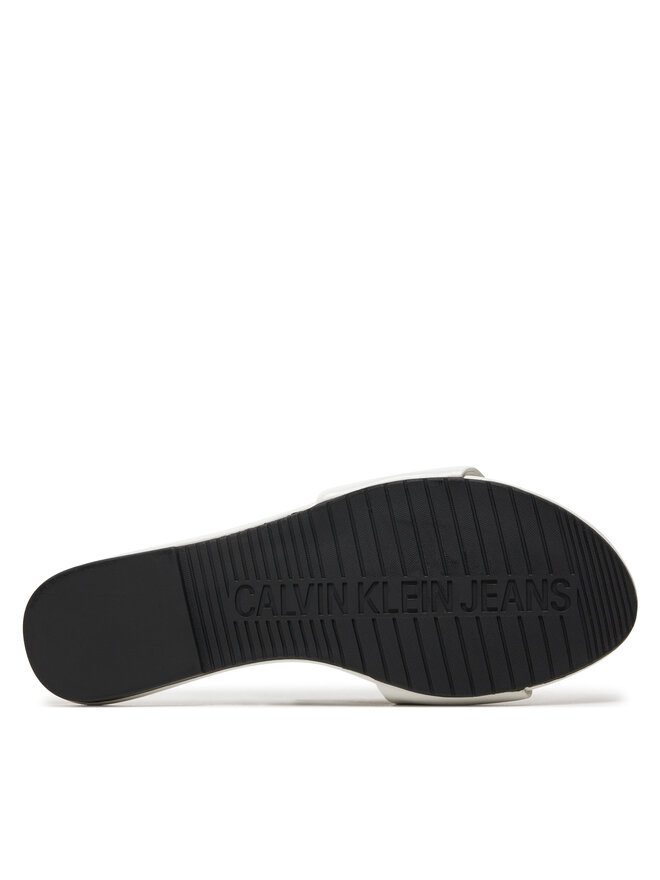 Calvin Klein Jeans Papucs Calvin Klein Jeans Flat Sandal Slide Mg Met YW0YW01348 Fehér