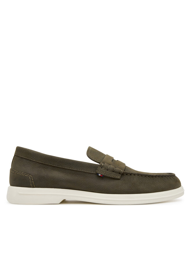 Tommy Hilfiger Μοκασίνια Tommy Hilfiger Nubuck P Loafer FM0FM05350 Χακί