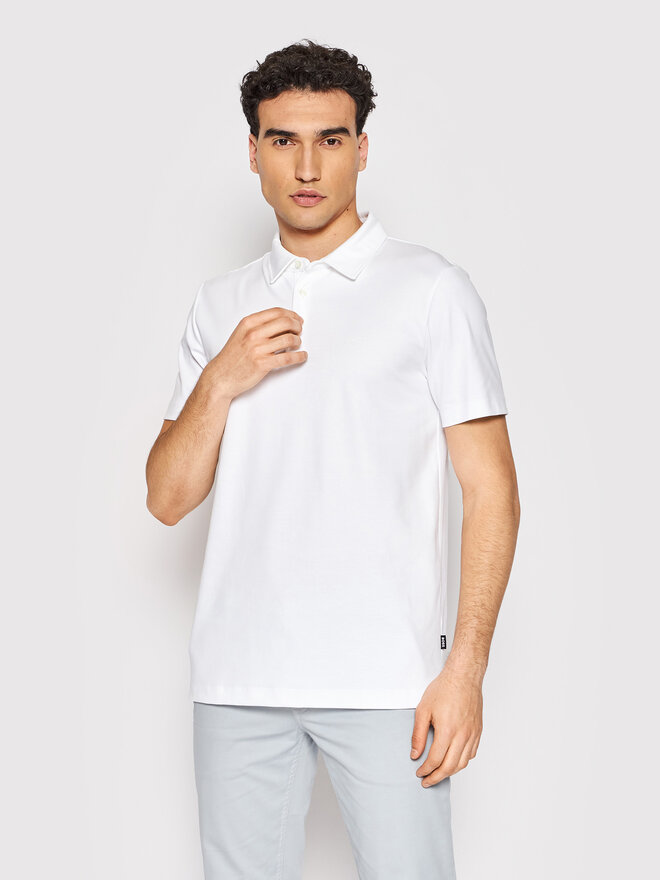 BOSS Boss Polo marškinėliai Palosh 50471335 Balta Slim Fit