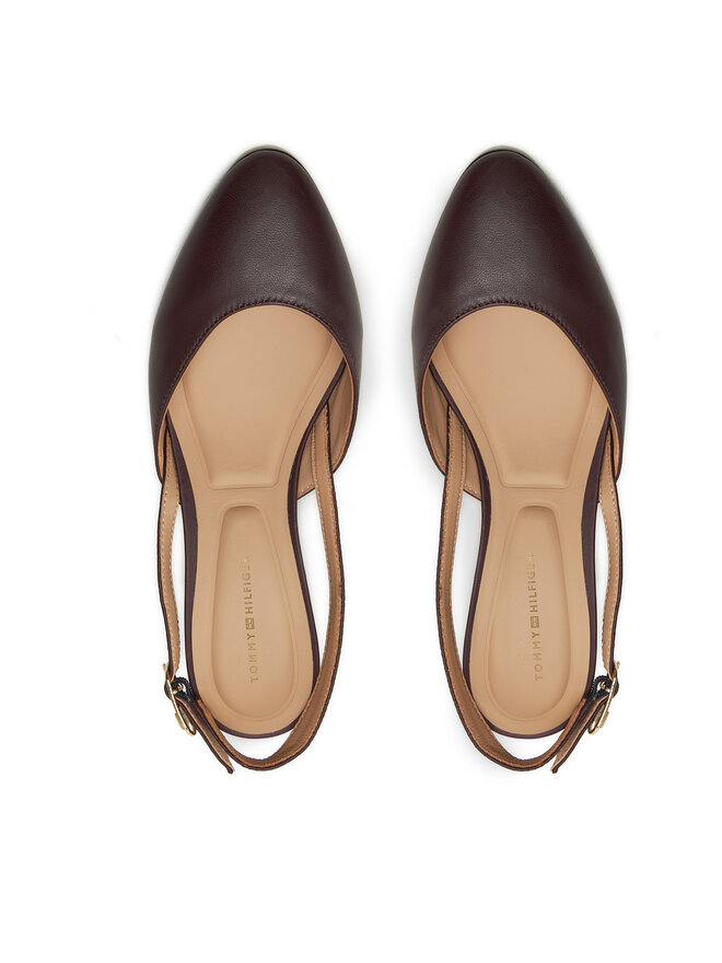 Tommy Hilfiger Sandalias Tommy Hilfiger Pump Slingback Smooth Leather FW0FW08621 Guinda/burdeos
