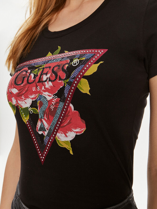 Guess Guess T-Shirt W4YI71 J1314 Μαύρο Regular Fit