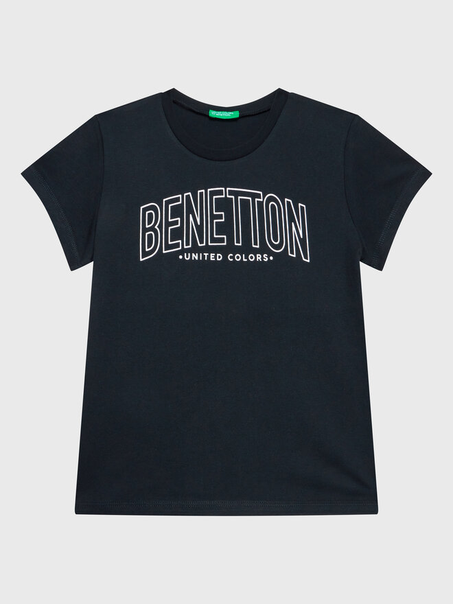 United Colors Of Benetton United Colors Of Benetton Marškinėliai 3096C10C8 Juoda Regular Fit