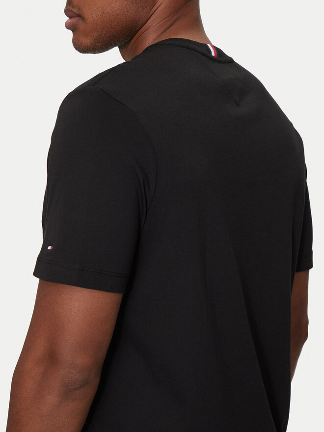 Tommy Hilfiger Tommy Hilfiger T-Shirt Chest Stripe MW0MW36739 Μαύρο Regular Fit