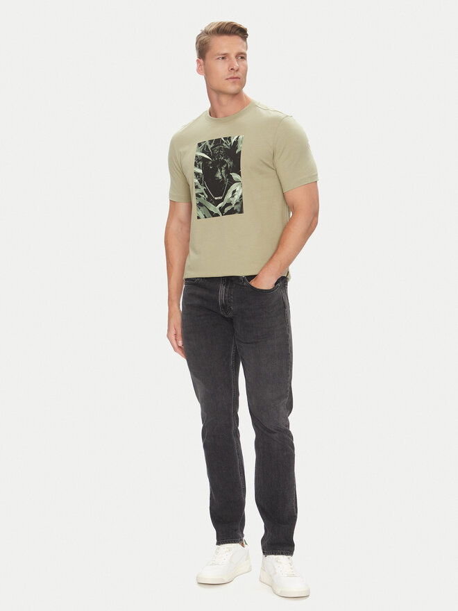 BOSS BOSS Camiseta Te_Animali 50546362 Verde Regular Fit