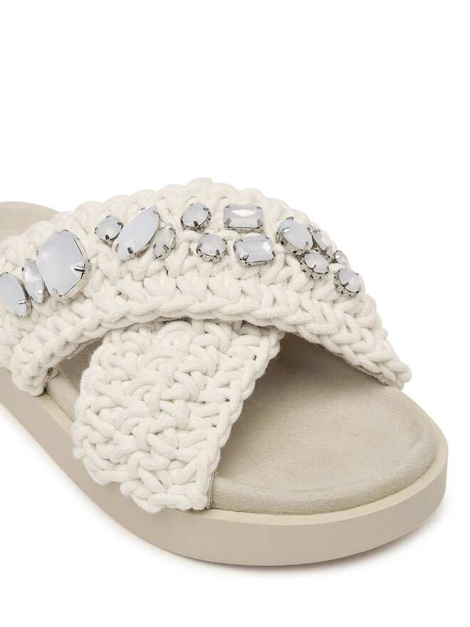 Inuikii Pantoletten Inuikii Woven Stones 1004.003.0073 Weiß