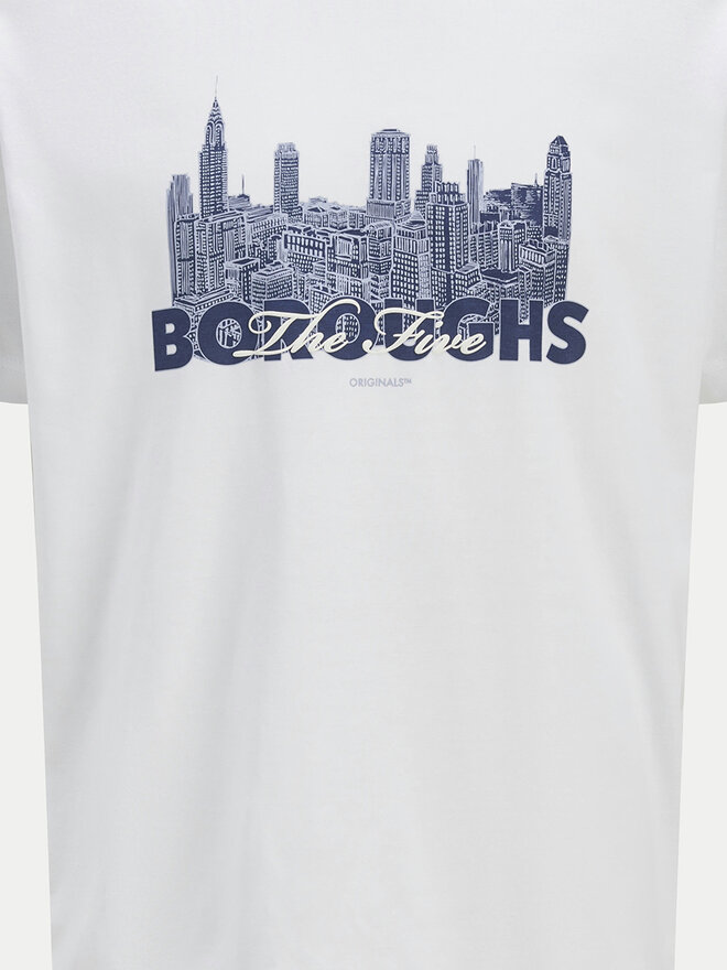 Jack&Jones Jack&Jones Marškinėliai Boston 12272981 Balta Relaxed Fit