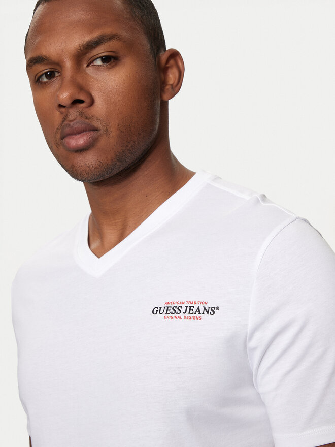 Guess Jeans Guess Jeans Marškinėliai M4YI50 K8HM0 Balta Regular Fit