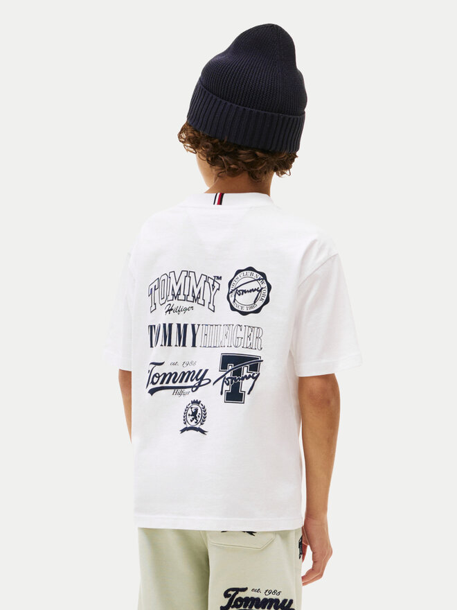 Tommy Hilfiger Tommy Hilfiger Camiseta Varsity Graphic KB0KB09720 Blanco Regular Fit