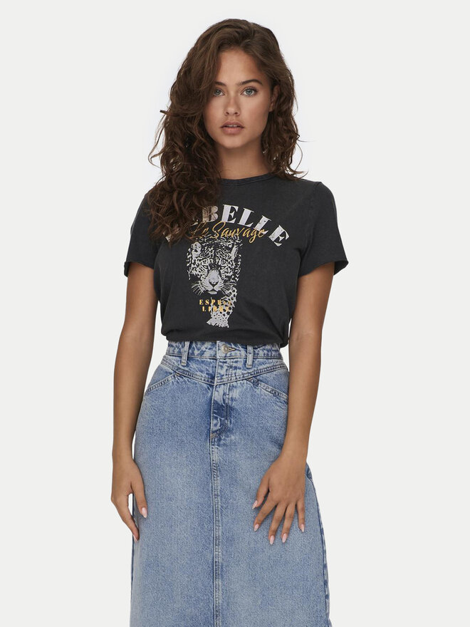 ONLY ONLY Marškinėliai Lucy 15215721 Pilka Regular Fit