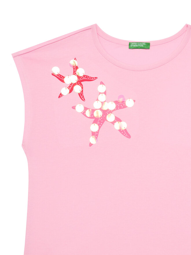 United Colors Of Benetton United Colors Of Benetton T-shirt 3I1XC10P0 Ružičasta Regular Fit