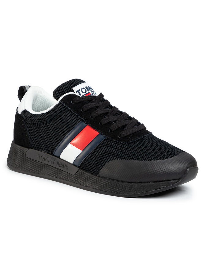 Tommy Jeans Superge Tommy Jeans Flexi Tommy Jeans Flag Sneaker EM0EM00400 Črna