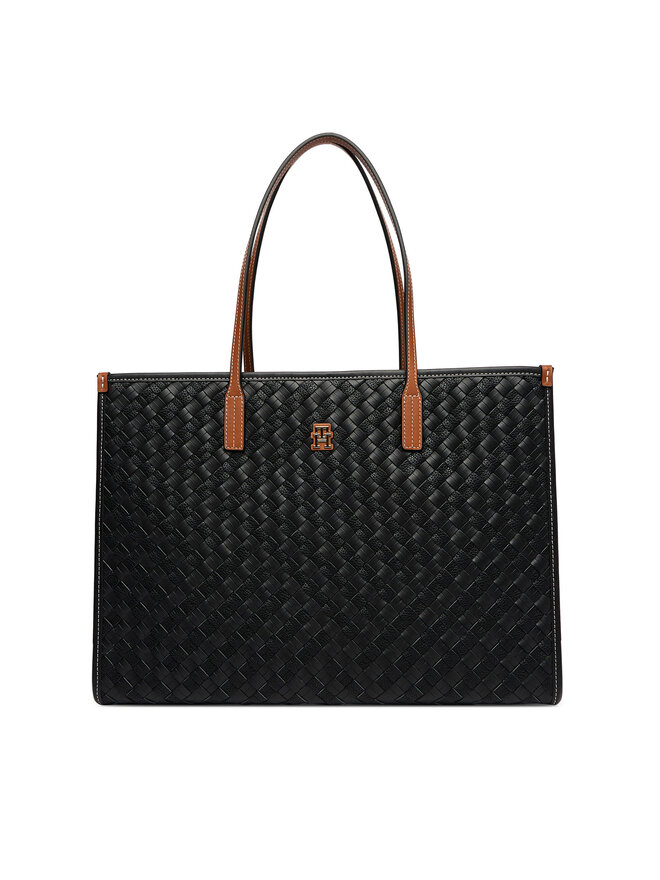Tommy Hilfiger Handtasche Tommy Hilfiger Th City Tote AW0AW18394 Schwarz