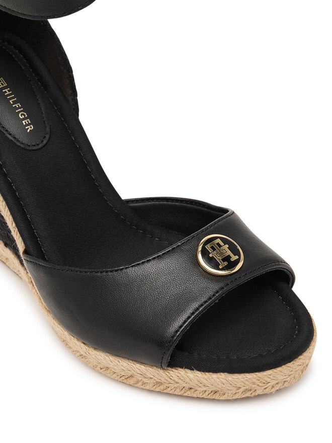 Tommy Hilfiger Espadrilles Tommy Hilfiger Plate High Wedge Espad FW0FW09517 Schwarz