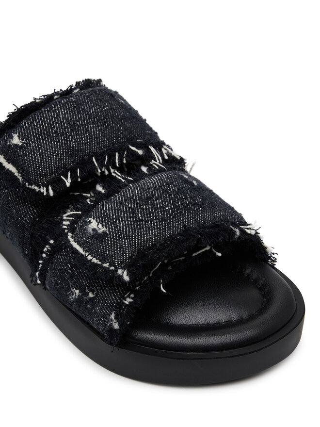 Inuikii Pantoletten Inuikii Classic Jeans Velcro 70104-143 Schwarz