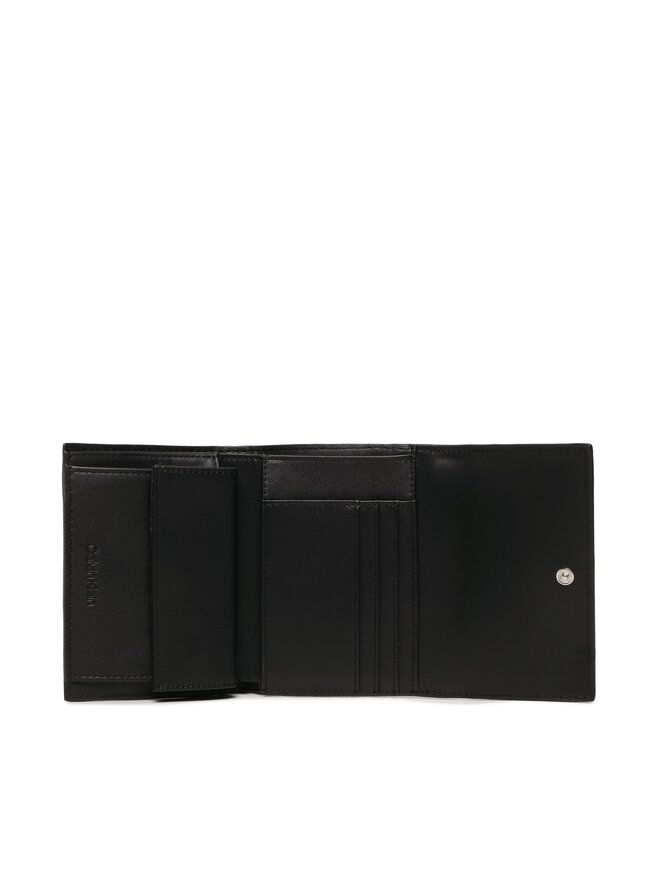 Calvin Klein Geldbörse Calvin Klein Ck Elevated Trifold Md Saffiano K60K610267 Schwarz