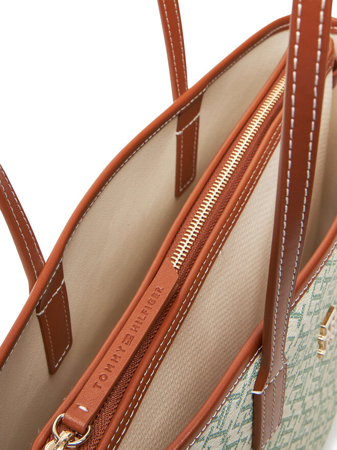 Tommy Hilfiger Táska Tommy Hilfiger Th Monoplay Leather Mini Tote AW0AW17415 Zöld