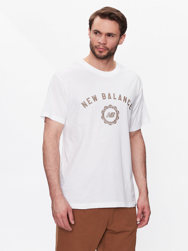 New Balance New Balance Marškinėliai Sport Seasonal Graphic MT31904 Balta Relaxed Fit