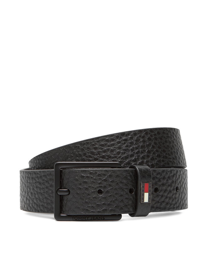 Tommy Jeans Herrengürtel Tommy Jeans Tjm Elevated Flag Leather 3.5 AM0AM13418 Schwarz