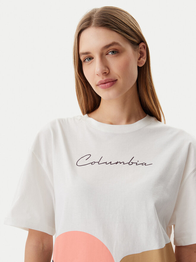 Columbia Columbia Marškinėliai Rolling Bend™ Graphic 2120031 Balta Oversize