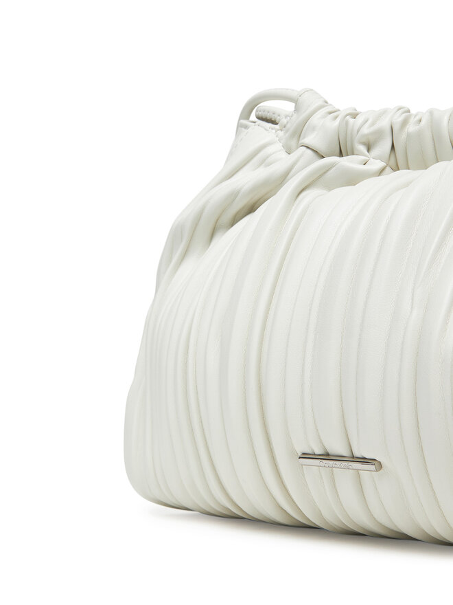 Calvin Klein Τσάντα Calvin Klein Drawstring Plisse Crossbody LV04F3076G Λευκό