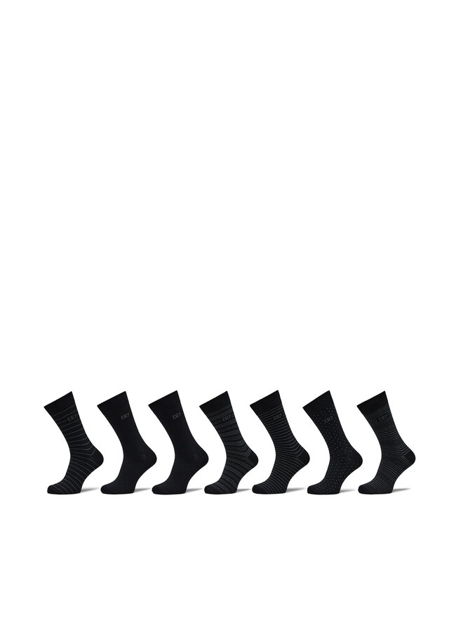Cristiano Ronaldo CR7 7 pares de calcetines altos para hombre Cristiano Ronaldo CR7 8190-80-9000 Negro