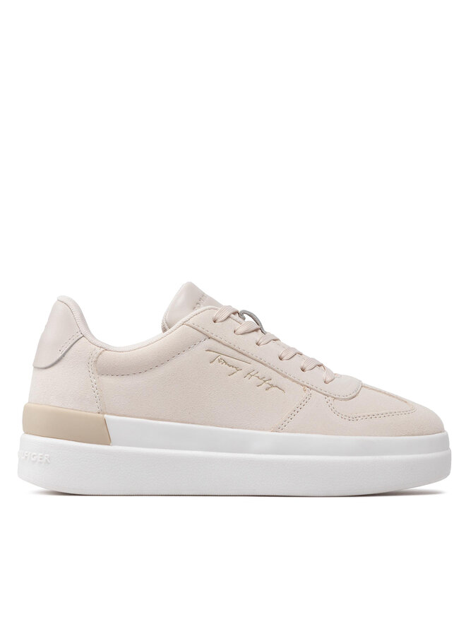 Tommy Hilfiger Laisvalaikio batai Tommy Hilfiger Th Signature Suede Sneaker FW0FW06518 Smėlio