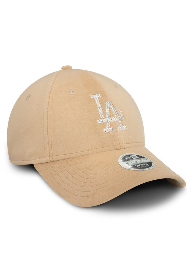 New Era Шапка с козирка New Era Velour Diamante LA Dodgers 9FORTY 60580871 Бежов