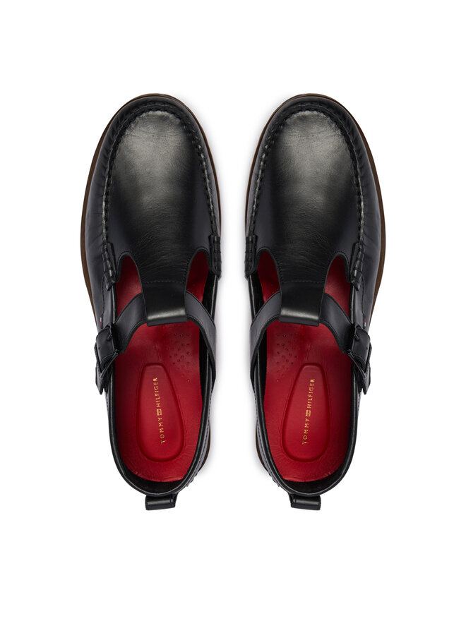 Tommy Hilfiger Halbschuhe Tommy Hilfiger Hilfiger Light Lth Buckle Loafer FM0FM05846 Schwarz