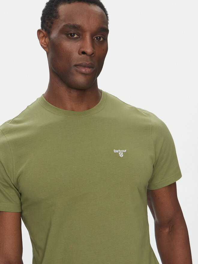 Barbour Barbour Marškinėliai Essential Sports MTS0331OL39 Žalia Tailored Fit