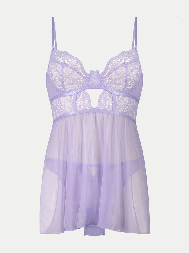 Hunkemöller Hunkemöller Combinación / Enagua Babydoll Isabelle 205016 Violeta